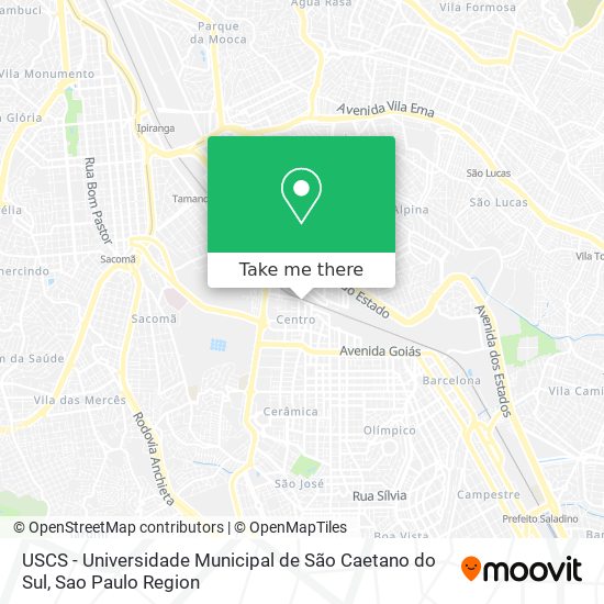 Mapa USCS - Universidade Municipal de São Caetano do Sul