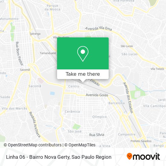 Mapa Linha 06 - Bairro Nova Gerty