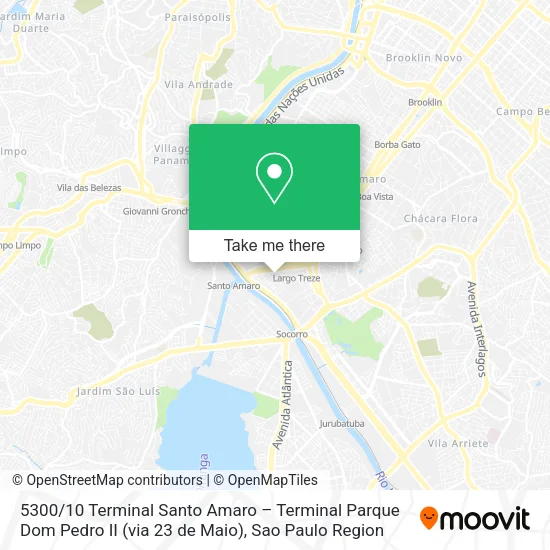 5300 / 10 Terminal Santo Amaro – Terminal Parque Dom Pedro II (via 23 de Maio) map
