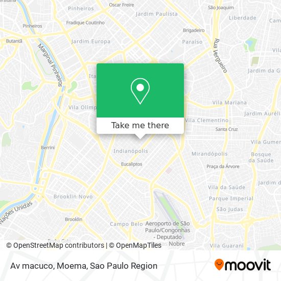 Av macuco, Moema map