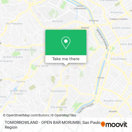 TOMORROWLAND - OPEN BAR MORUMBI map