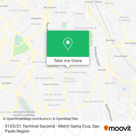 Mapa 5103 / 21 Terminal Sacomã - Metrô Santa Cruz