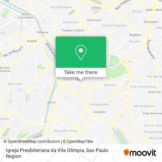 Mapa Igreja Presbiteriana da Vila Olimpia