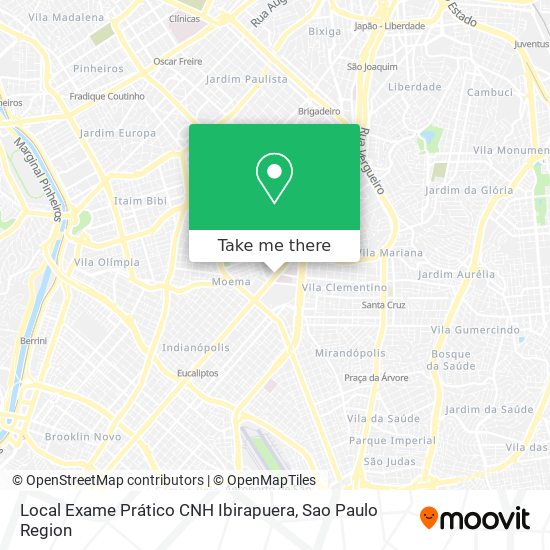 Mapa Local Exame Prático CNH Ibirapuera