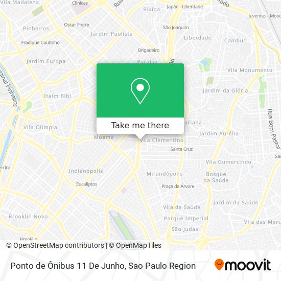 Mapa Ponto de Ônibus 11 De Junho