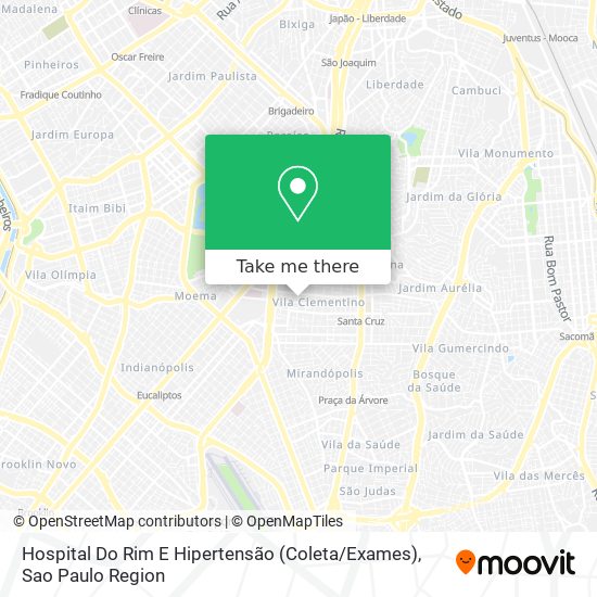 Hospital Do Rim E Hipertensão (Coleta / Exames) map
