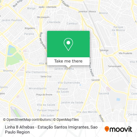 Mapa Linha 8 Afrebas - Estação Santos Imigrantes