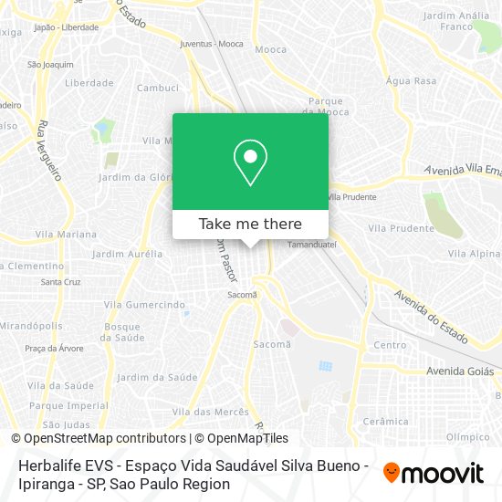 Mapa Herbalife EVS - Espaço Vida Saudável Silva Bueno - Ipiranga - SP