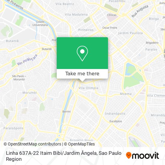Mapa Linha 637A-22 Itaim Bibi / Jardim Ângela