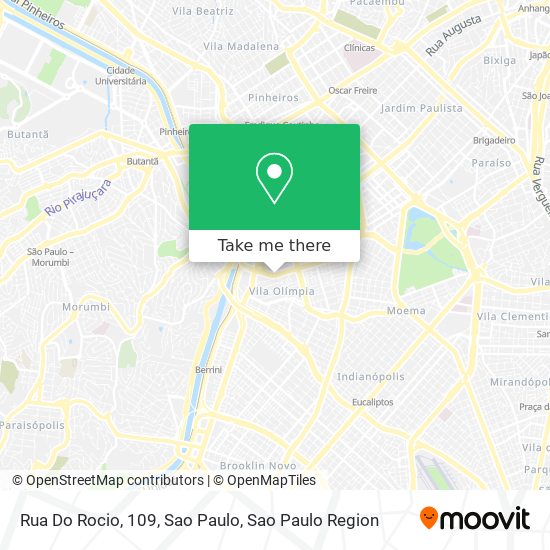 Mapa Rua Do Rocio, 109, Sao Paulo