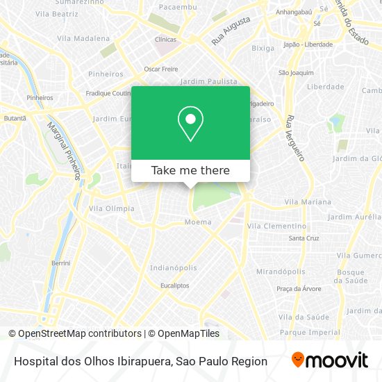 Hospital dos Olhos Ibirapuera map