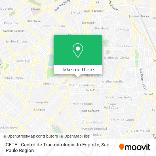 CETE - Centro de Traumatologia do Esporte map