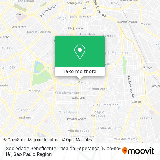 Mapa Sociedade Beneficente Casa da Esperança "Kibô-no-Iê"