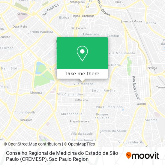 Mapa Conselho Regional de Medicina do Estado de São Paulo (CREMESP)