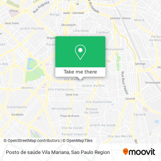 Mapa Posto de saúde Vila Mariana