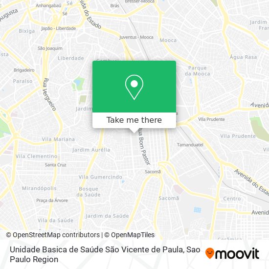 Mapa Unidade Basica de Saúde São Vicente de Paula
