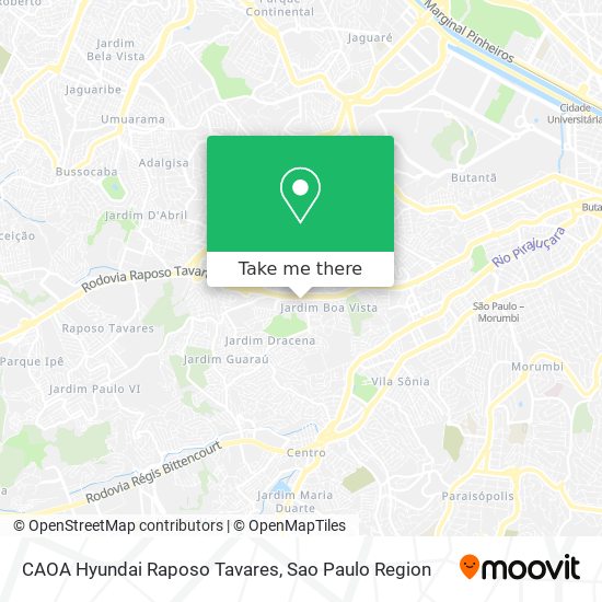 CAOA Hyundai Raposo Tavares map