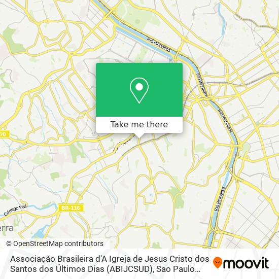 Mapa Associação Brasileira d'A Igreja de Jesus Cristo dos Santos dos Últimos Dias (ABIJCSUD)