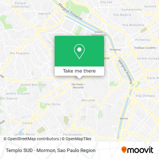 Mapa Templo SUD - Mormon