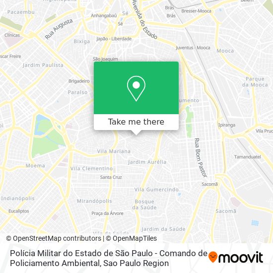 Mapa Polícia Militar do Estado de São Paulo - Comando de Policiamento Ambiental