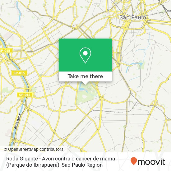 Mapa Roda Gigante - Avon contra o câncer de mama (Parque do Ibirapuera)