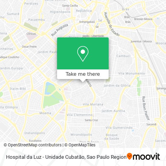 Hospital da Luz - Unidade Cubatão map