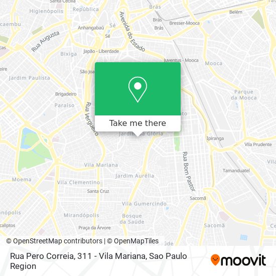 Mapa Rua Pero Correia, 311 - Vila Mariana