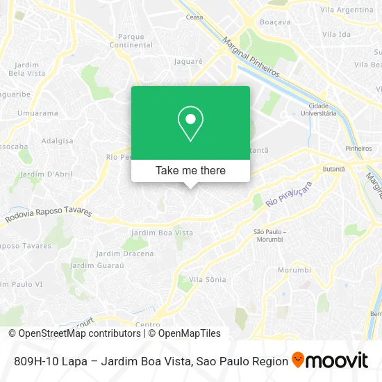 809H-10 Lapa – Jardim Boa Vista map