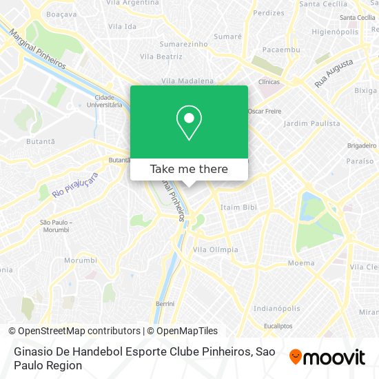 Ginasio De Handebol Esporte Clube Pinheiros map