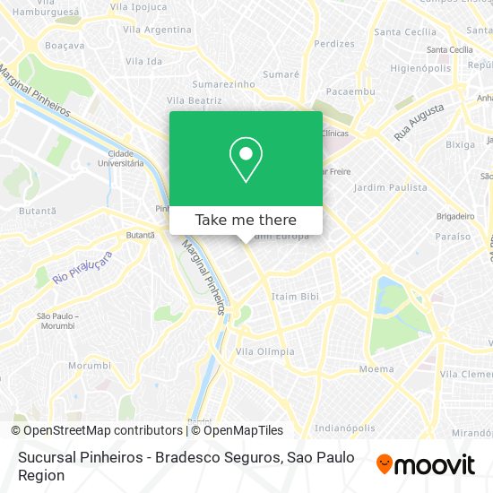 Sucursal Pinheiros - Bradesco Seguros map