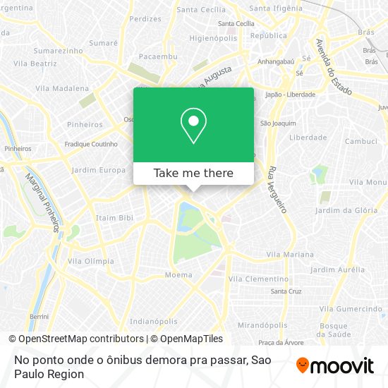 No ponto onde o ônibus demora pra passar map