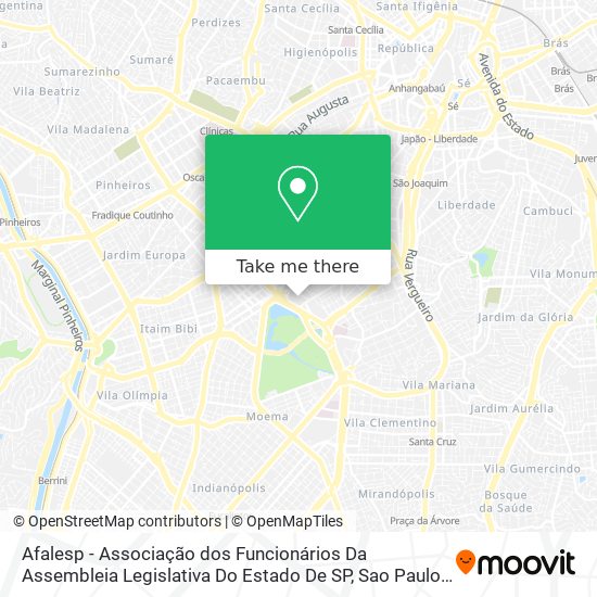 Mapa Afalesp - Associação dos Funcionários Da Assembleia Legislativa Do Estado De SP