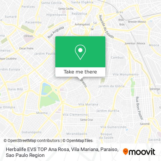 Herbalife EVS TOP Ana Rosa, Vila Mariana, Paraiso map