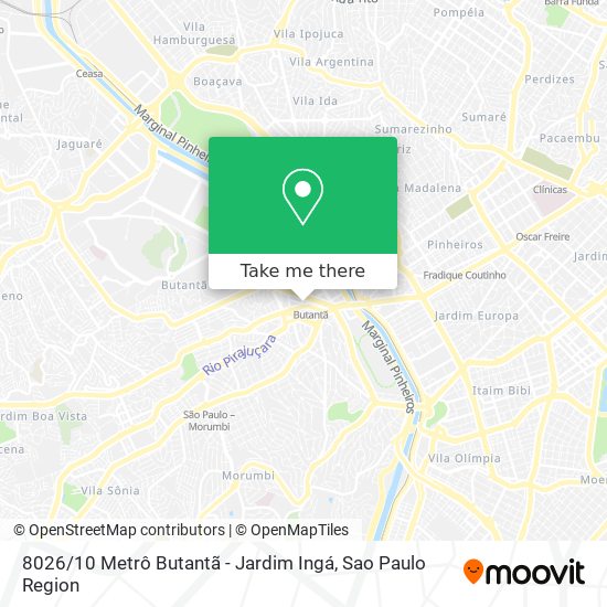 8026 / 10 Metrô Butantã - Jardim Ingá map