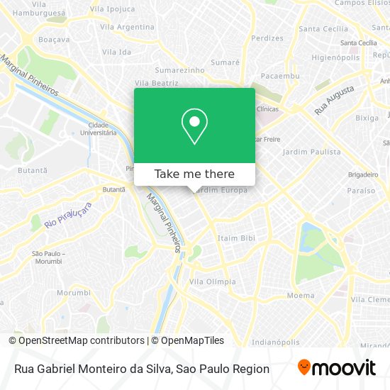 Mapa Rua Gabriel Monteiro da Silva