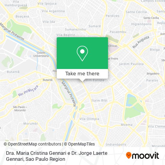 Mapa Dra. Maria Cristina Gennari e Dr. Jorge Laerte Gennari