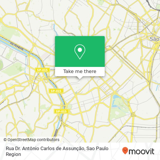 Mapa Rua Dr. Antônio Carlos de Assunção