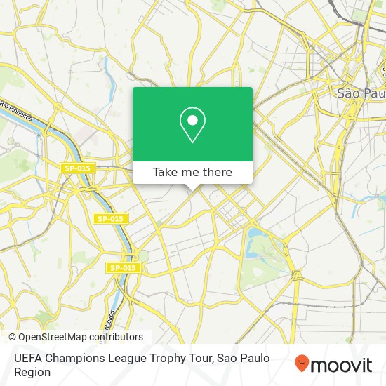 UEFA Champions League Trophy Tour map