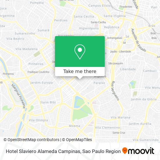 Mapa Hotel Slaviero Alameda Campinas
