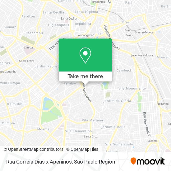 Rua Correia Dias x Apeninos map