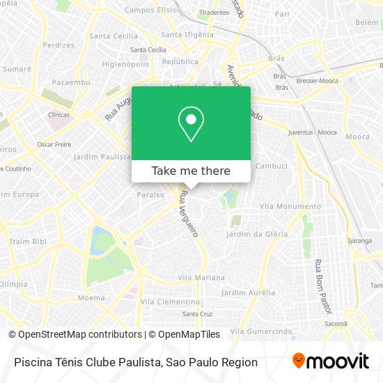 Piscina Tênis Clube Paulista map