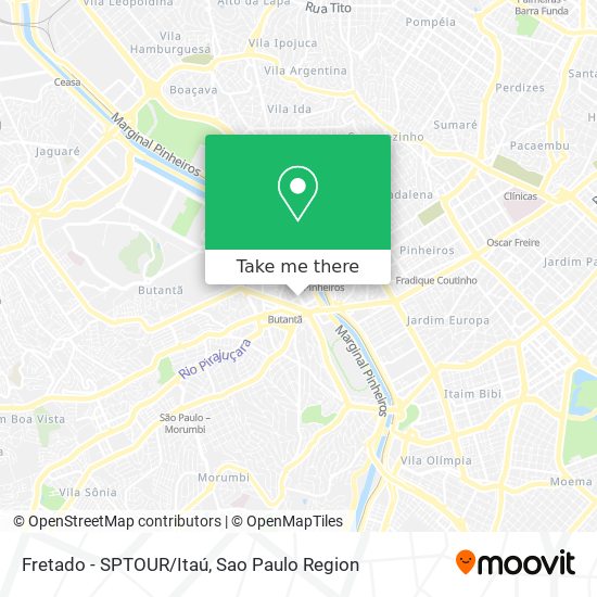 Fretado - SPTOUR/Itaú map