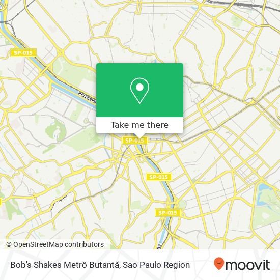 Mapa Bob's Shakes Metrô Butantã