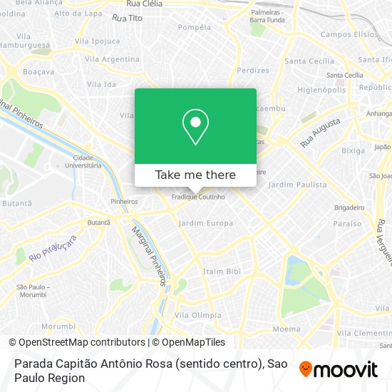 Mapa Parada Capitão Antônio Rosa (sentido centro)