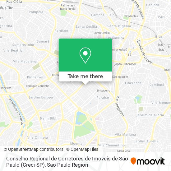 Mapa Conselho Regional de Corretores de Imóveis de São Paulo (Creci-SP)