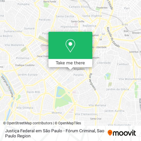 Mapa Justiça Federal em São Paulo - Fórum Criminal