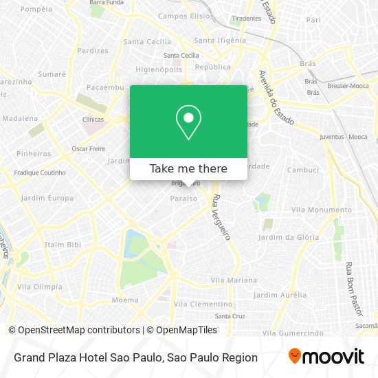 Grand Plaza Hotel Sao Paulo map