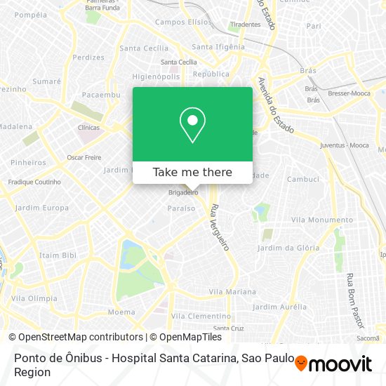 Mapa Ponto de Ônibus - Hospital Santa Catarina