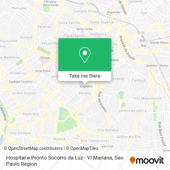 Hospital e Pronto Socorro da Luz - Vl Mariana map