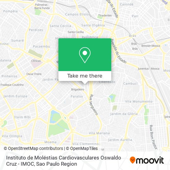 Instituto de Moléstias Cardiovasculares Oswaldo Cruz - IMOC map